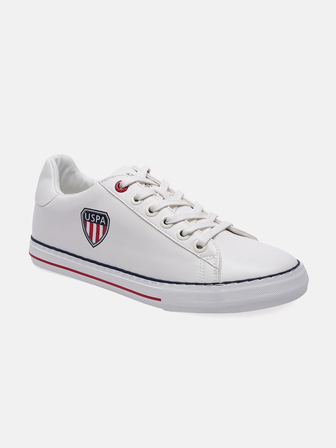 

U S Polo Assn Men Off White PU Sneakers