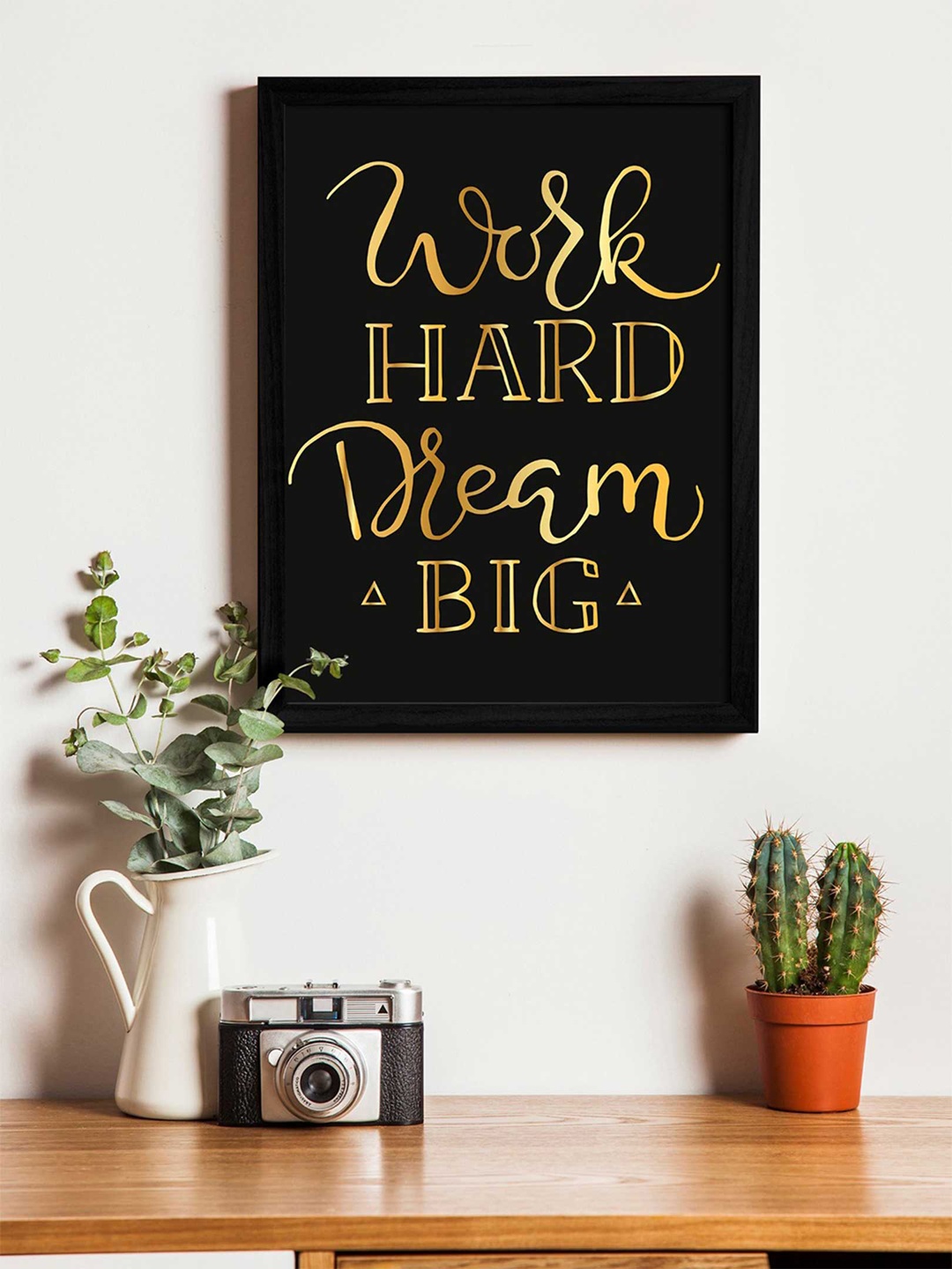 

Art Street Black & Gold-Toned Printed Wooden Framed Wall Art