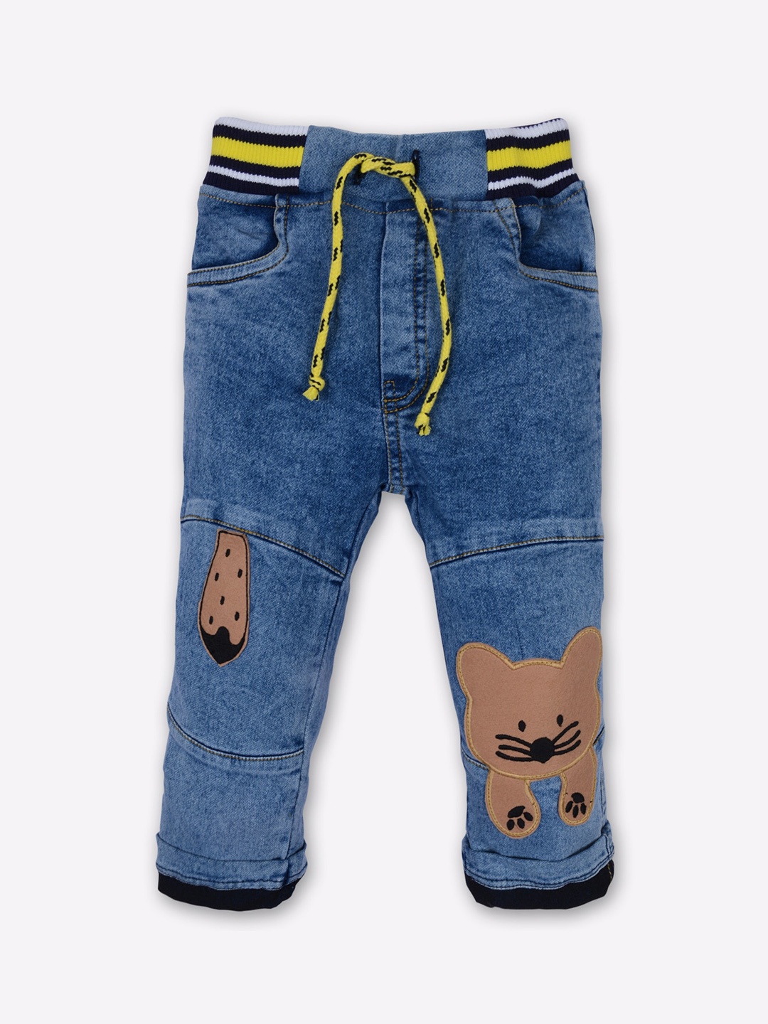 

Little County Boys Blue Heavy Fade Embroidered Stretchable Jeans