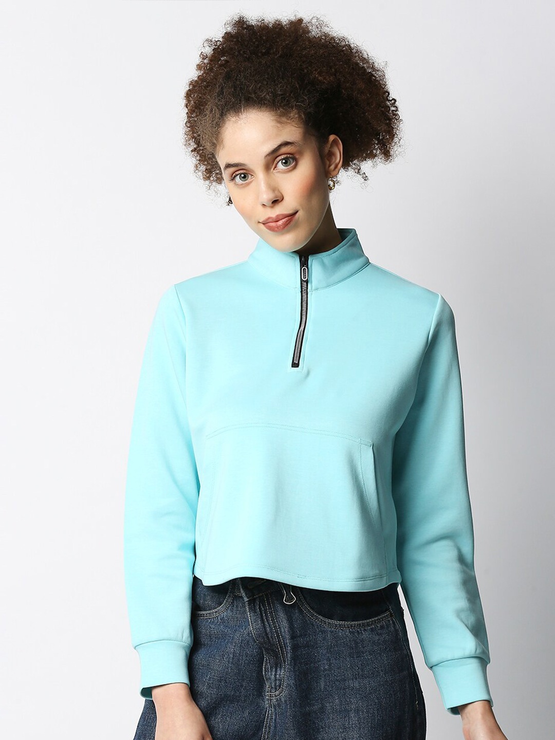 

Disrupt Women Green High Neck Sweatshirt