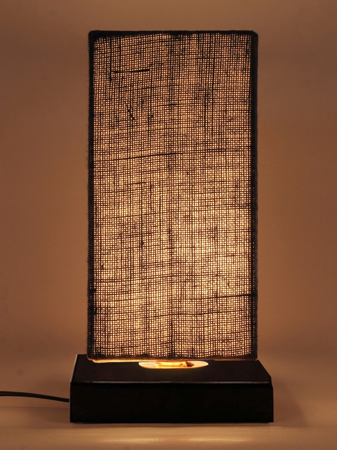 

Devansh Navy Blue Jute shade with Square Iron Base Table Lamp