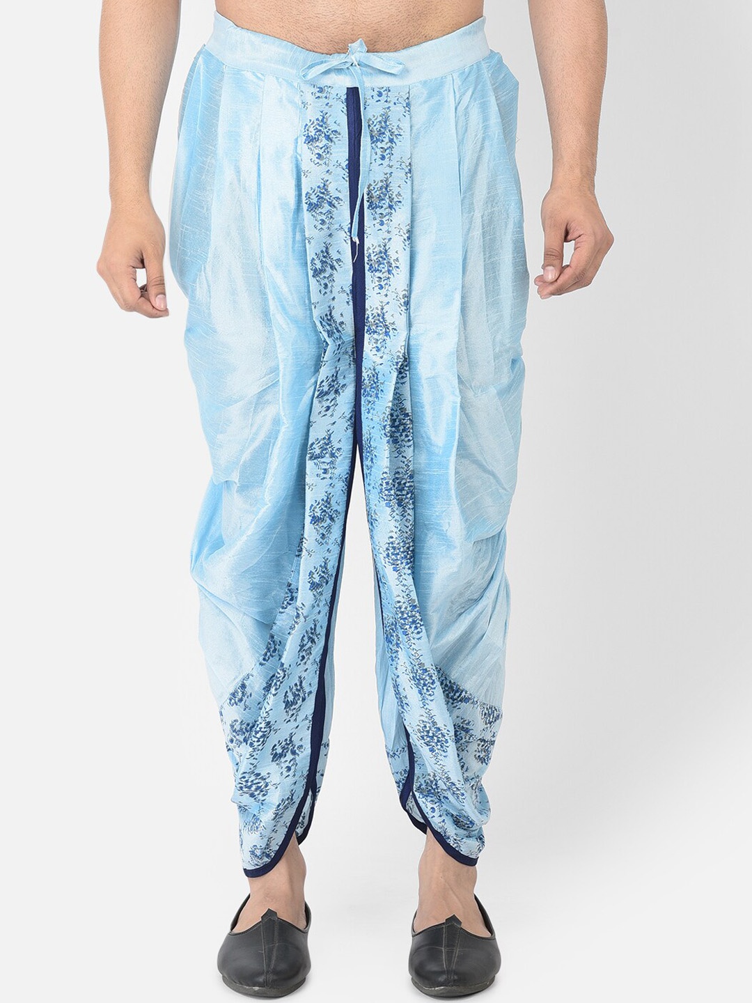 DEYANN Men Blue Printed Silk Dhotis