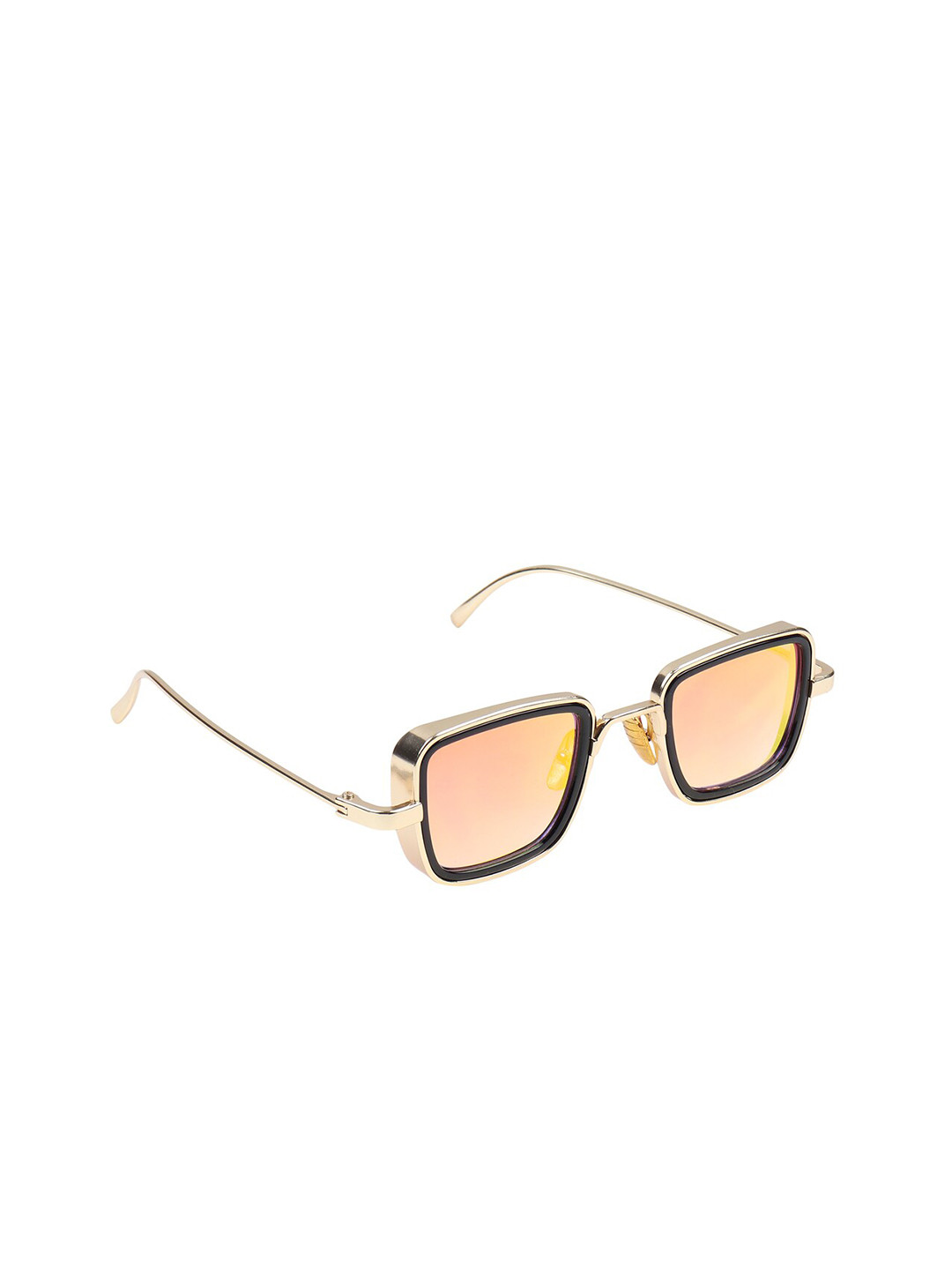 

FROGGY Unisex Kids Red Lens & Gold-Toned Square Sunglasses with UV Protected Lens