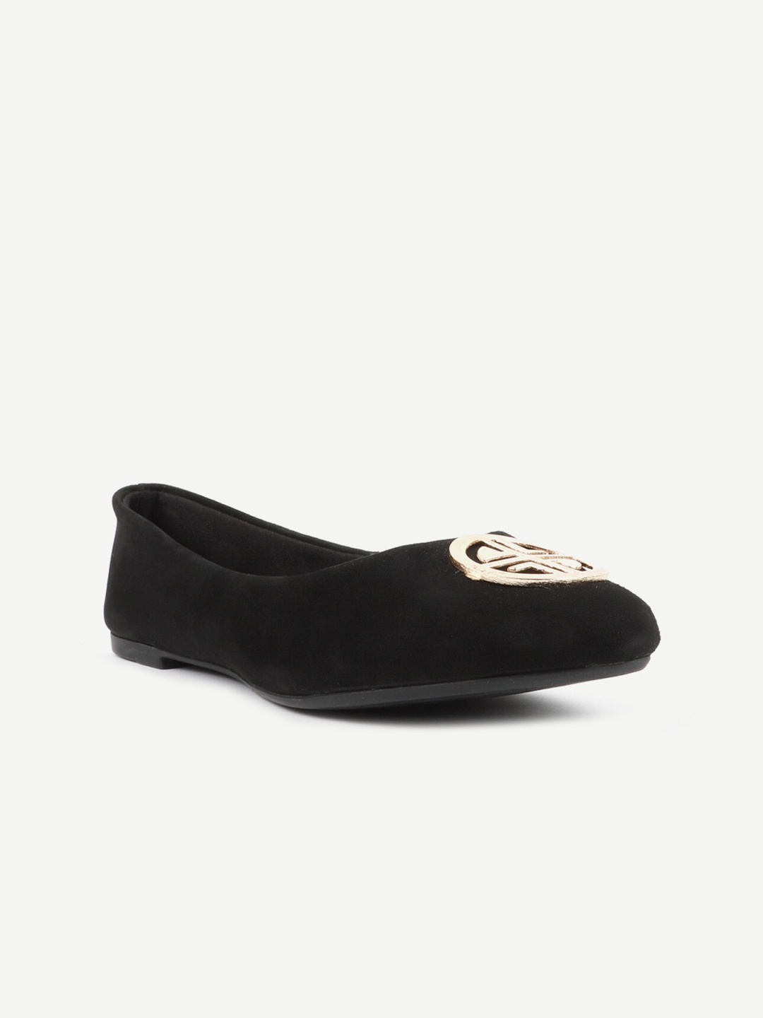 

Carlton London Women Black Embellished Buckles Flats