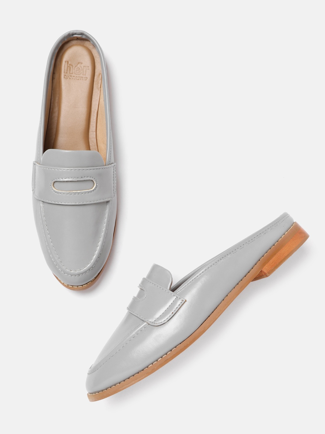 

her by invictus Women Grey Solid Mules