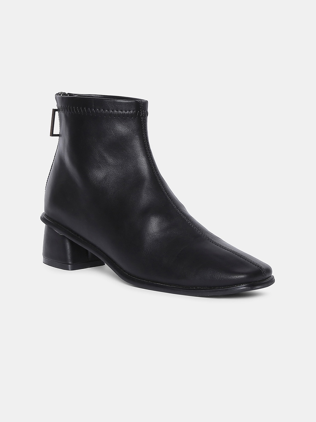 

20Dresses Women Black PU Block Heels Boot
