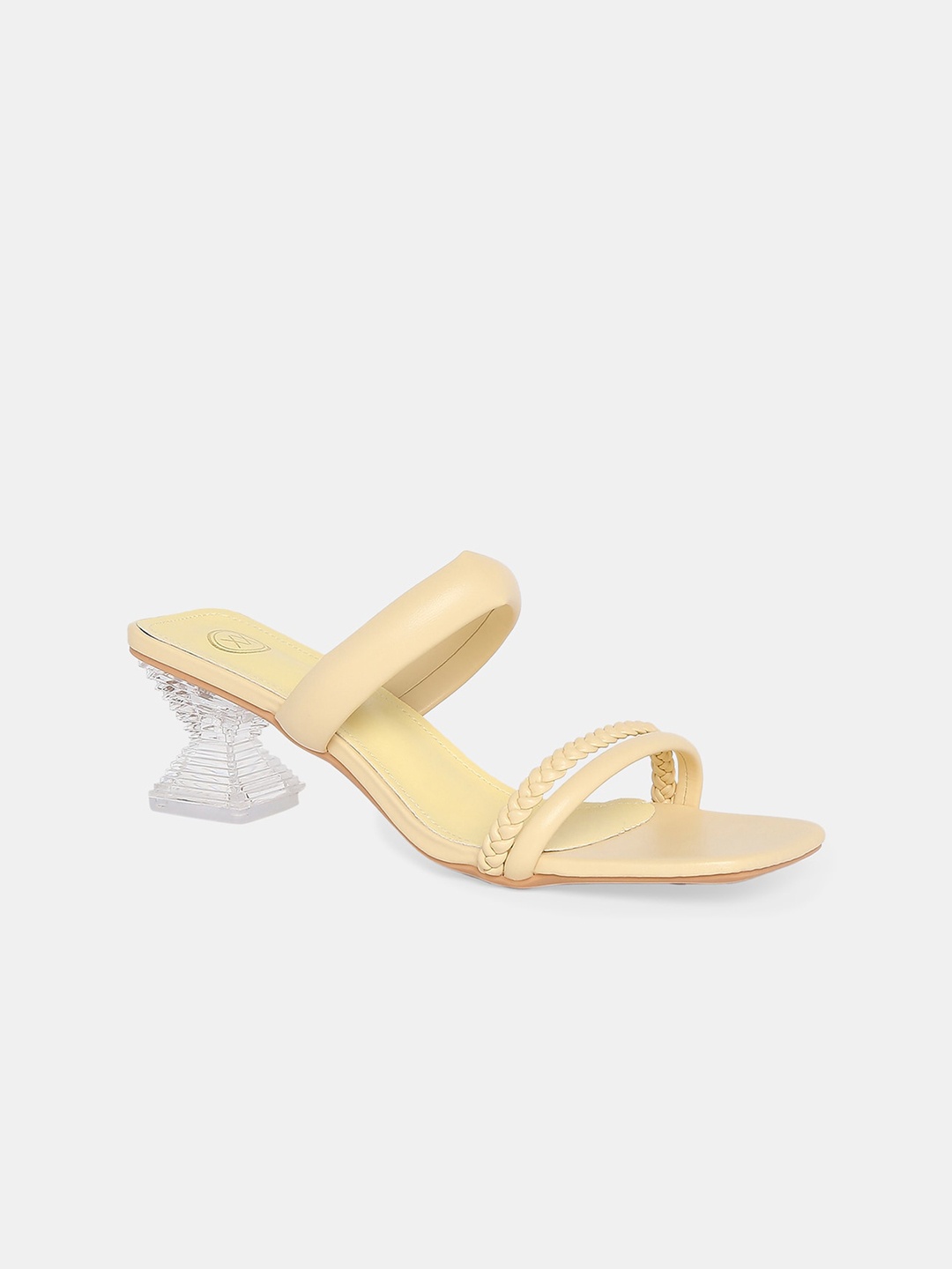 

20Dresses Yellow Embellished PU Party Block Sandals