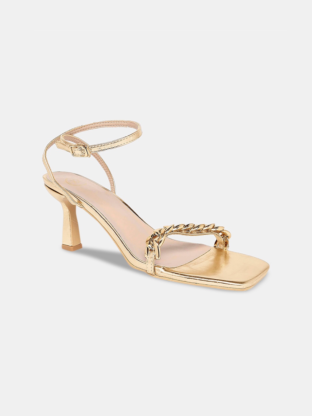 

20Dresses Gold-Toned Embellished PU Kitten Sandals