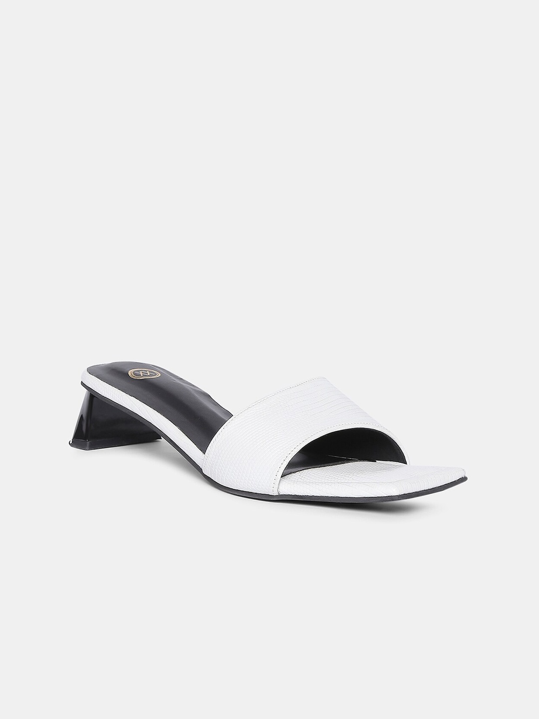 

20Dresses White Textured Party Peep Toes Block Heels