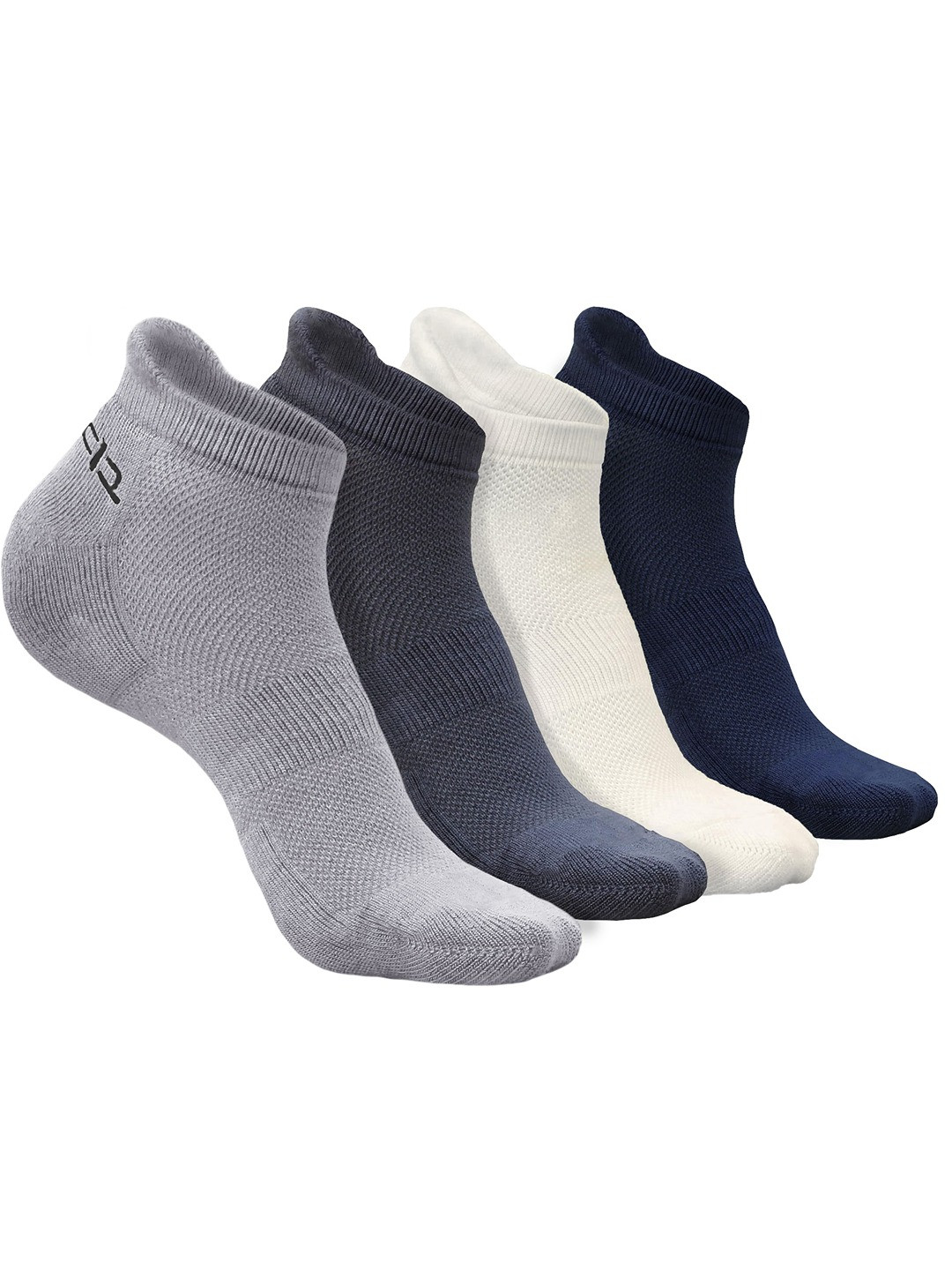 

Heelium Men Pack of 4 Bamboo Super Soft & Odour-Free Breathable Ankle-Length Socks, Grey melange