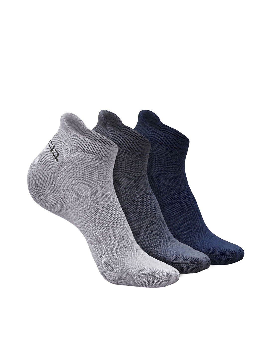 

Heelium Men Pack of 3 Bamboo Super Soft & Odour-Free Breathable Ankle-Length Socks, Grey melange