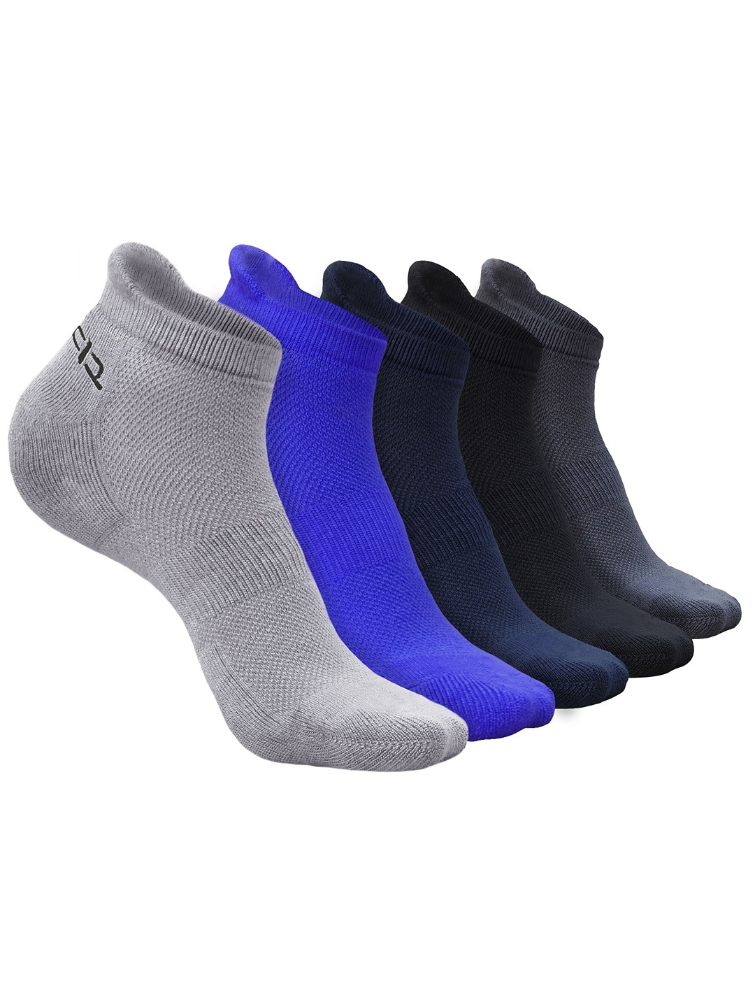 

Heelium Men Pack of 5 Bamboo Super Soft & Odour-Free Breathable Ankle-Length Socks, Grey melange