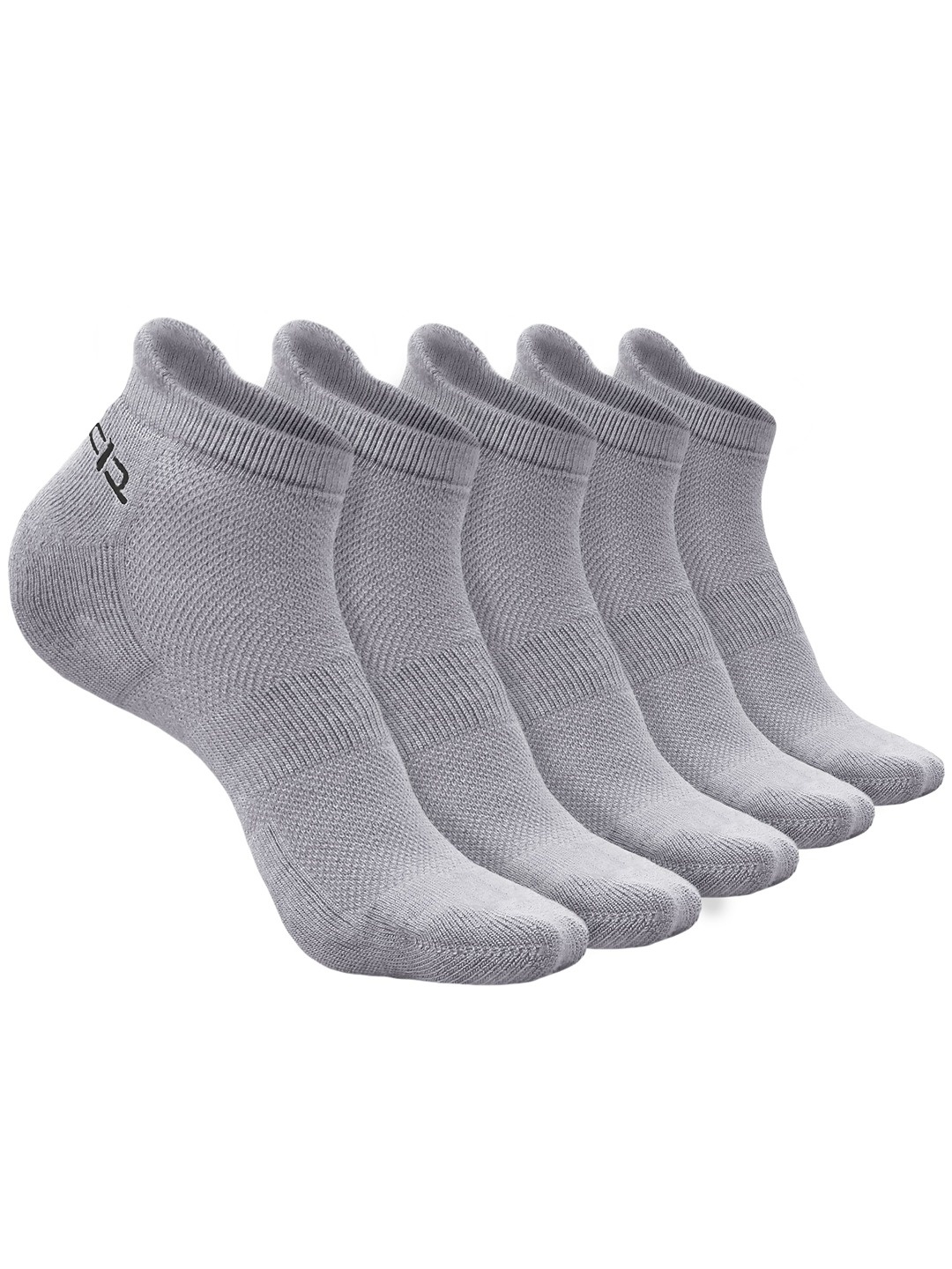 

Heelium Men Pack of 5 Bamboo Super Soft & Odour-Free Breathable Ankle-Length Socks, Grey melange