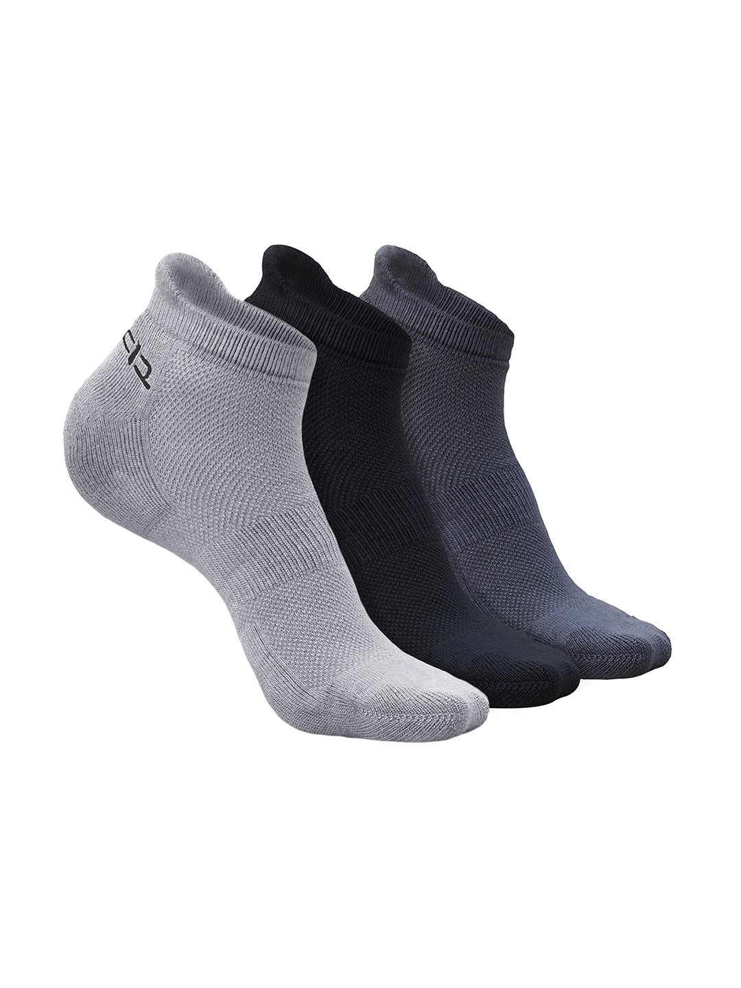 

Heelium Men Pack of 3 Bamboo Super Soft & Odour-Free Breathable Ankle-Length Socks, Grey melange