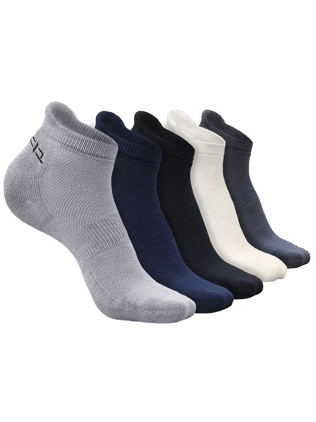 

Heelium Men Pack of 5 Bamboo Super Soft & Odour-Free Breathable Ankle-Length Socks, Grey