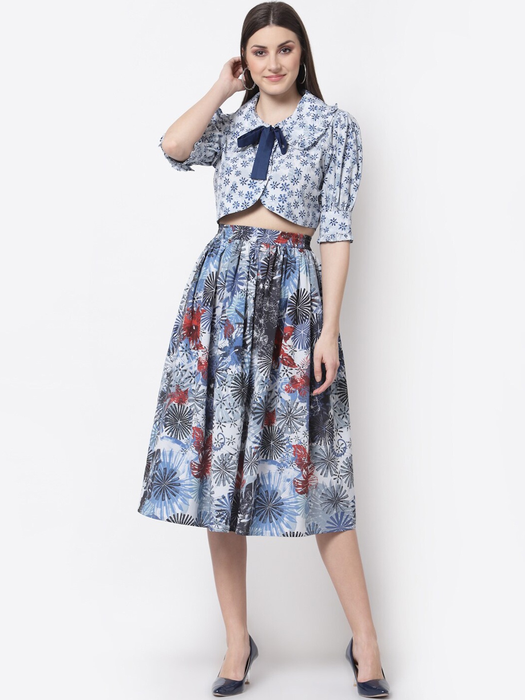 

BLANC9 Women Blue Floral Printed Co-Ord Set