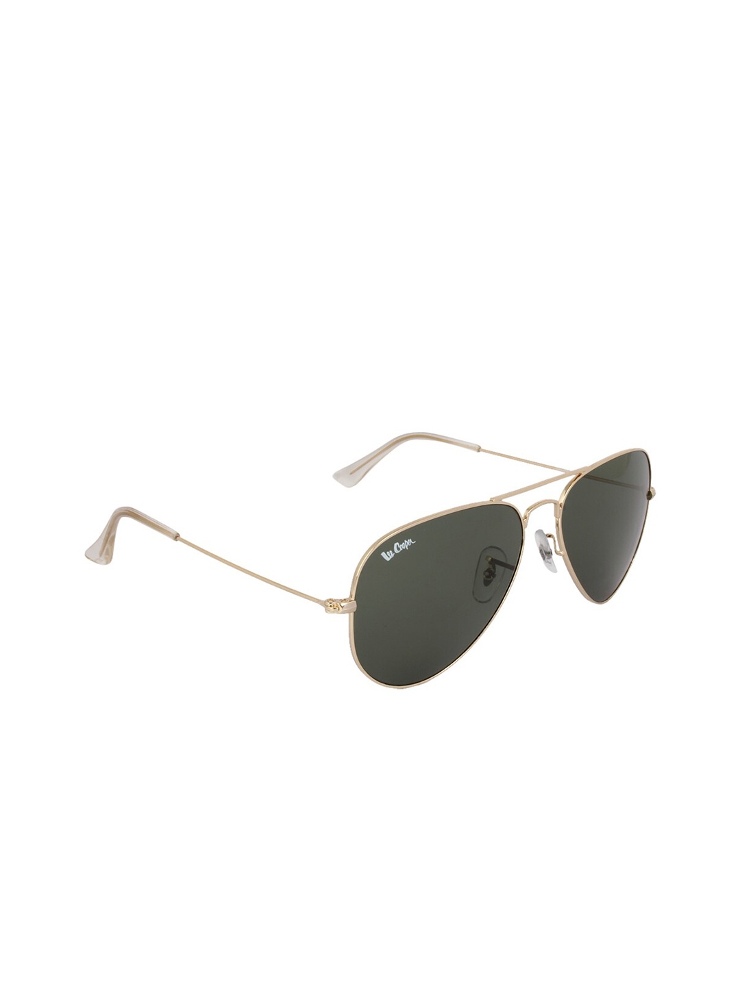 

Lee Cooper Unisex Green Lens & Gold-Toned Aviator Sunglasses with UV Protected Lens