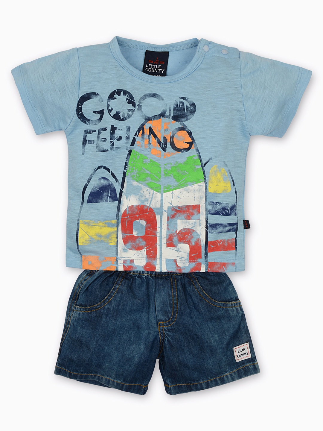 

Little County Boys Blue 2 Piece Printed Cotton Blend Clothing Set