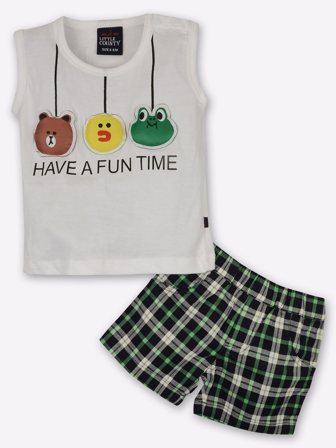 

Little County Boys Grey & Beige 2 Piece Printed Cotton Blend Clothing Set