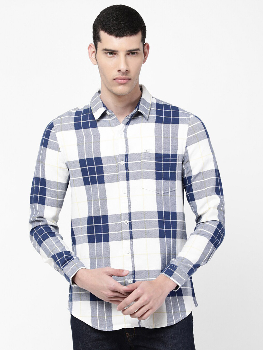 

Lee Men Blue Slim Fit Tartan Checked Casual Shirt