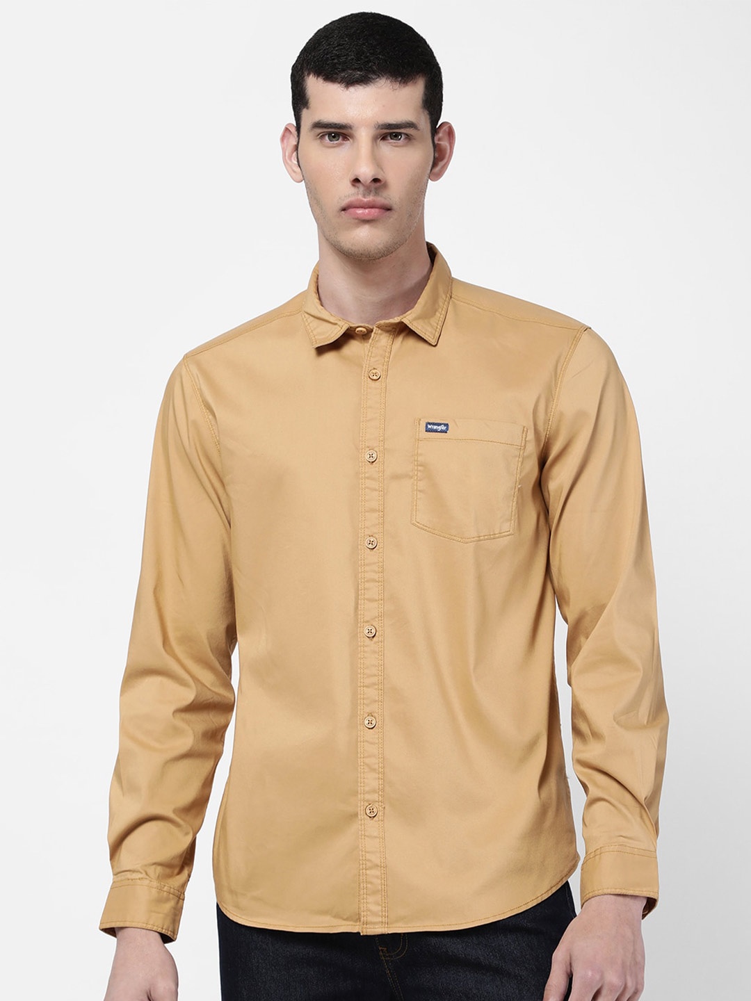 

Wrangler Men Mustard Slim Fit Casual Shirt
