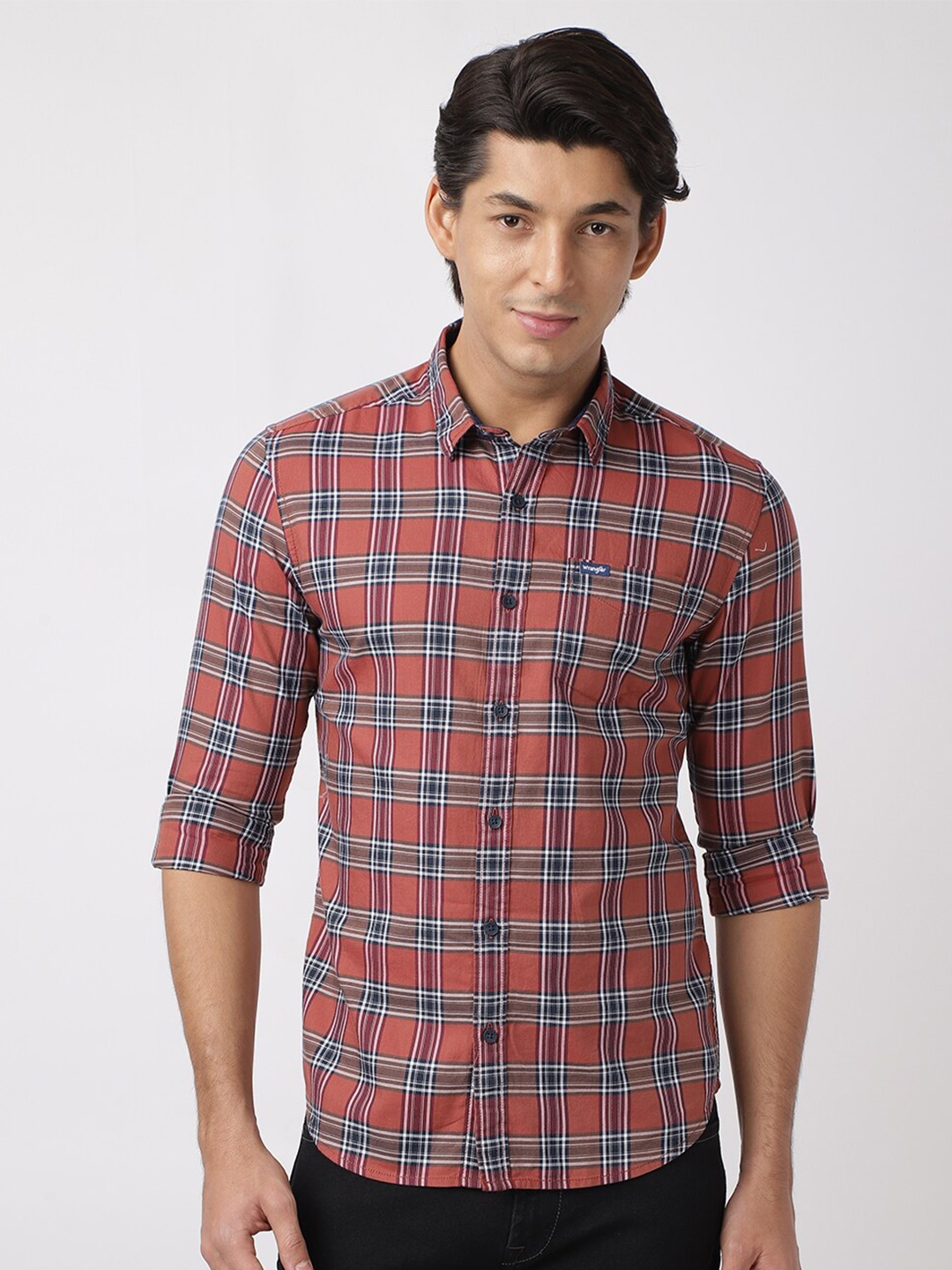 

Wrangler Men Red Tartan Checked Casual Shirt