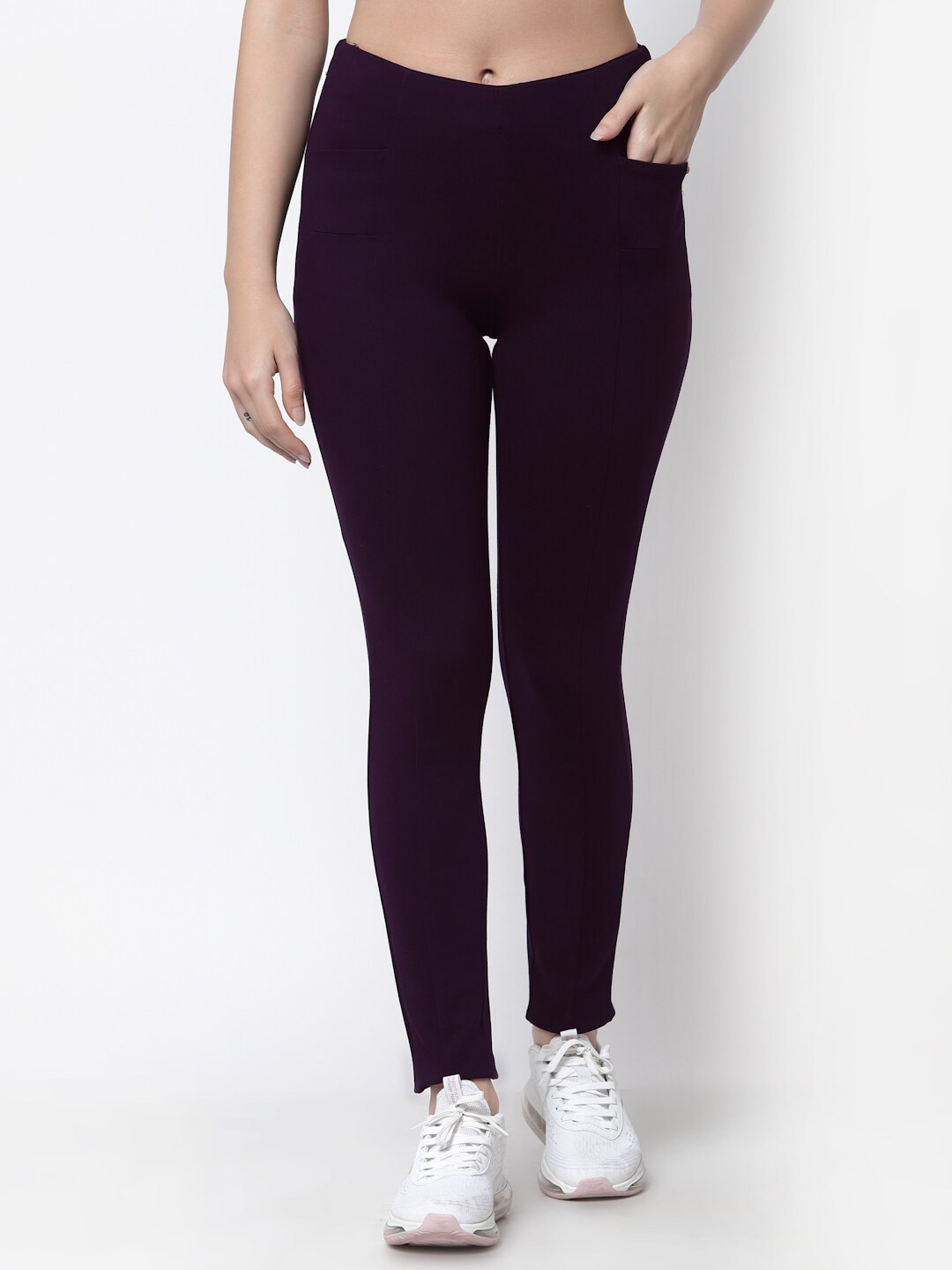 

Prag & Co Women Navy Blue Slim Fit Cotton Antimicrobial Jeggings