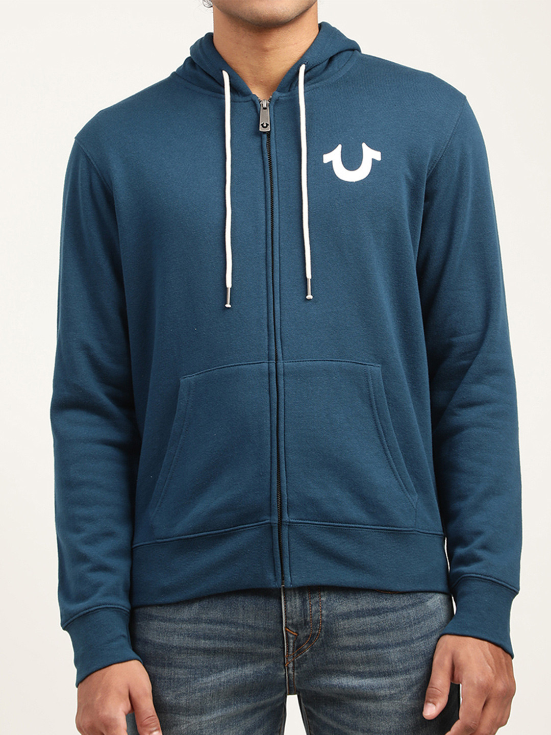 

True Religion Men Blue Hooded Sweatshirt
