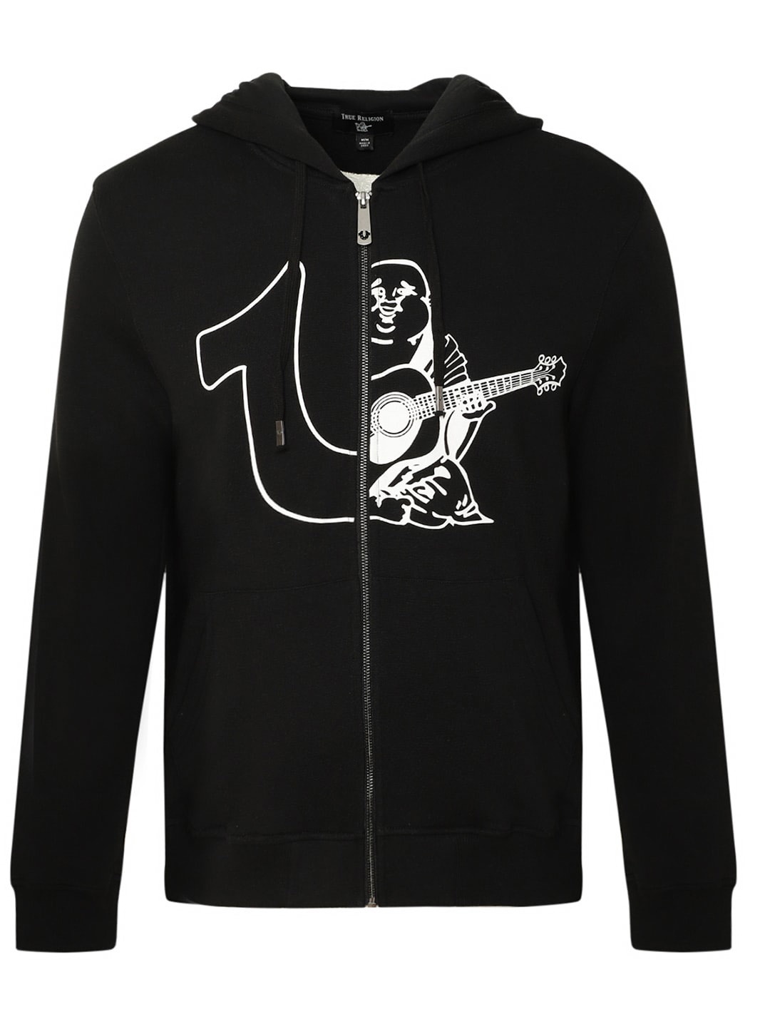 

True Religion Men Black Printed Hooded Sweatshirt