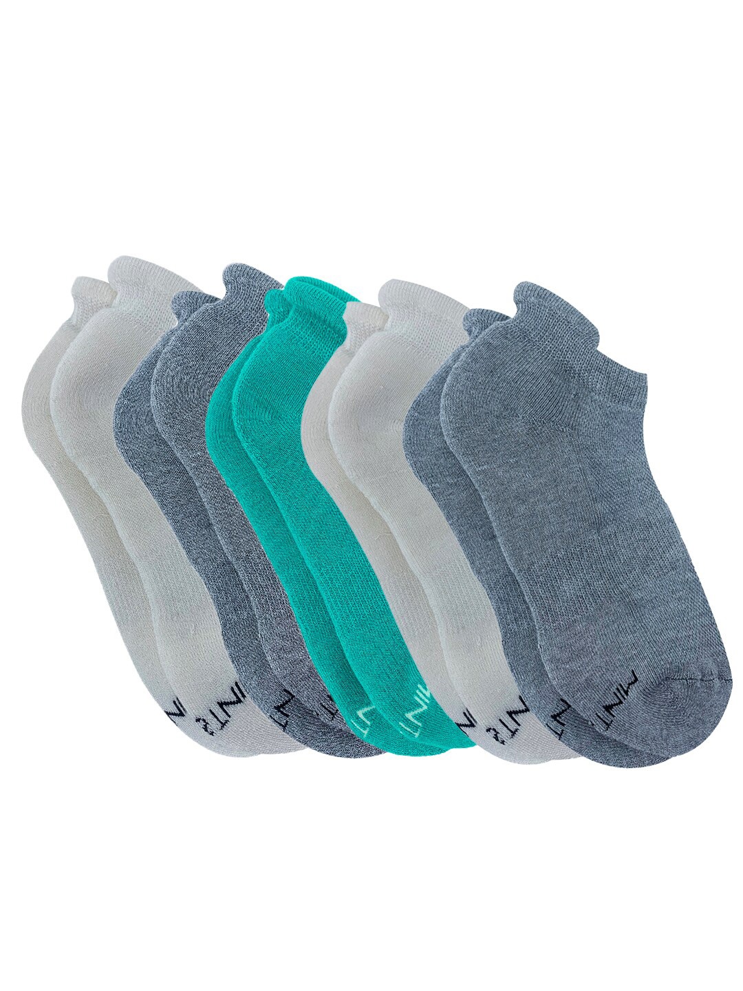 

Mint & Oak Women Pack of 5 Self-Design Ankle-Length Socks, Grey