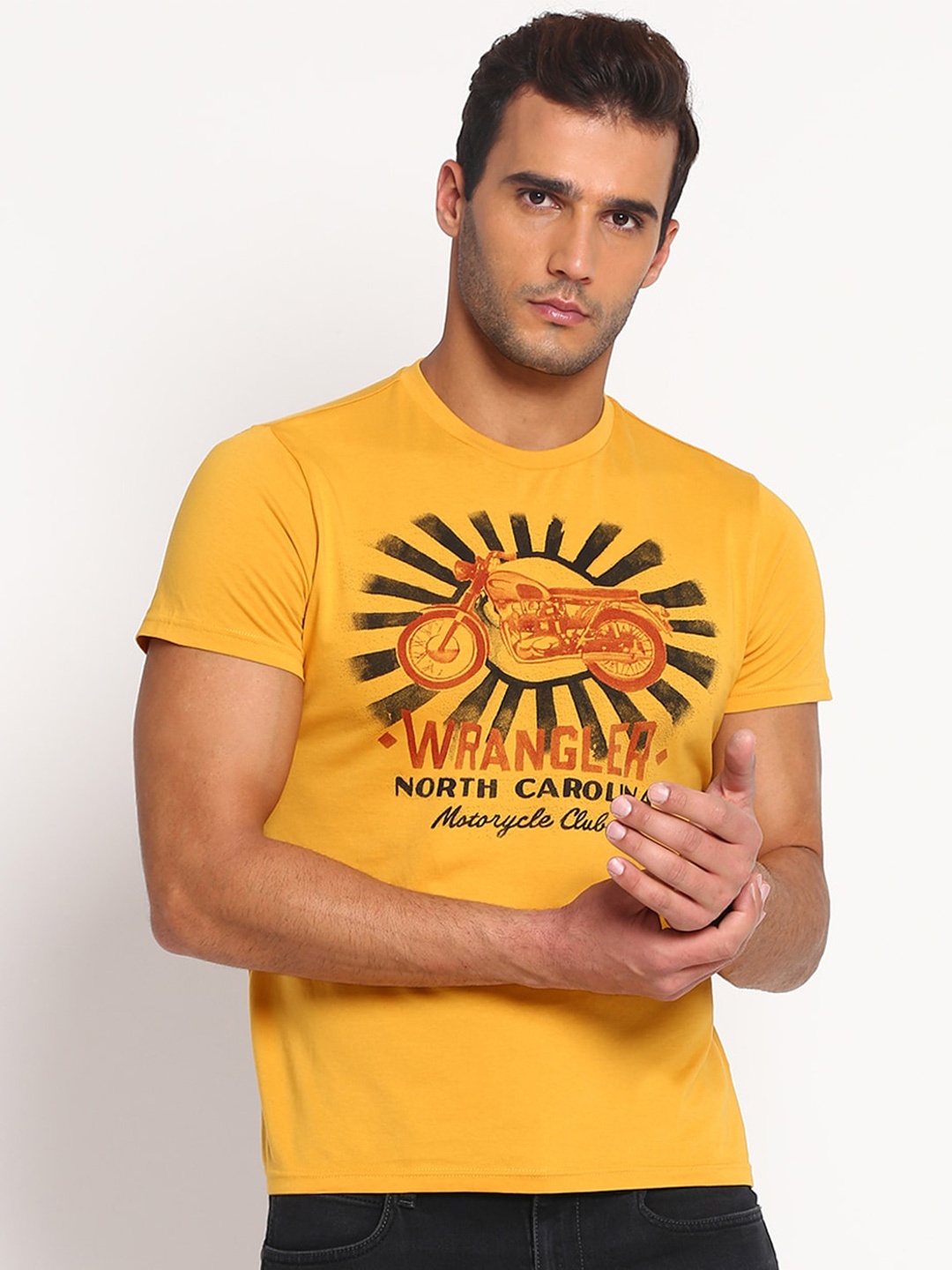

Wrangler Men Yellow Printed T-shirt