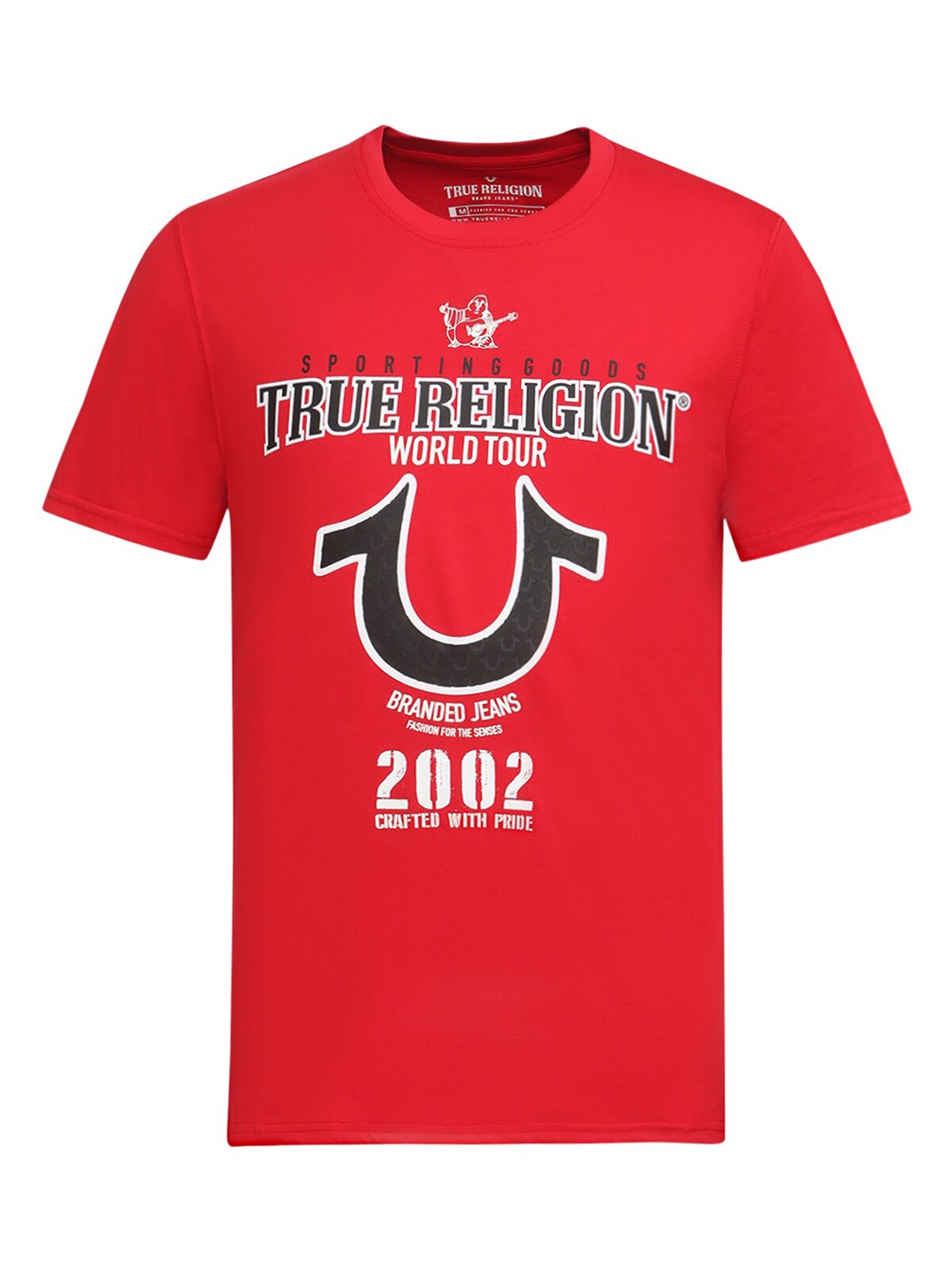 

True Religion Men Red Typography Printed Pure Cotton T-shirt
