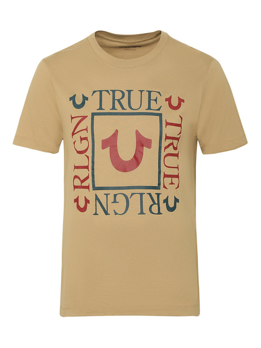 

True Religion Men Beige Typography Printed T-shirt