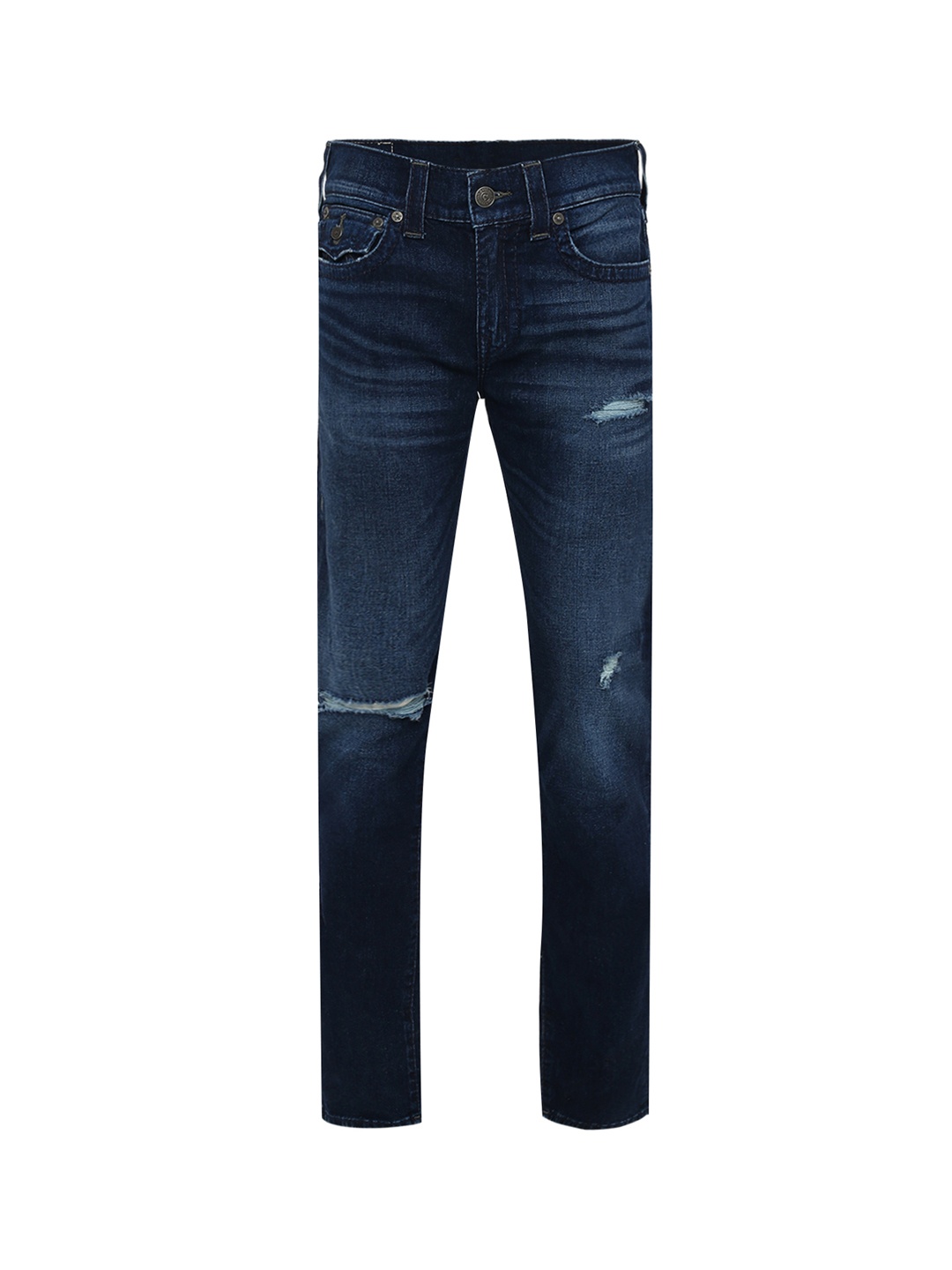 

True Religion Men Blue Slim Fit Mildly Distressed Heavy Fade Jeans