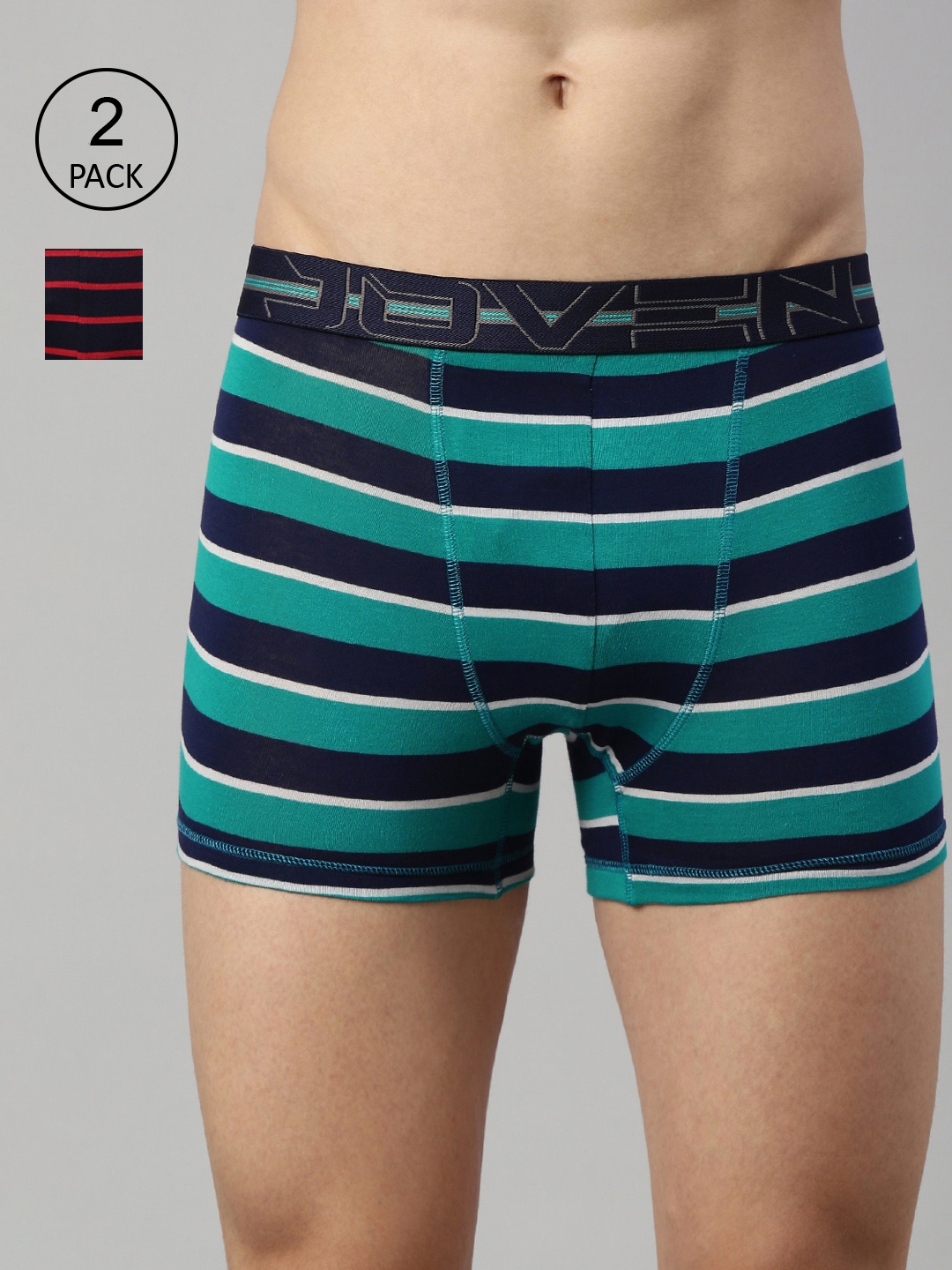 

Joven Men Pack of 2 Striped Cotton Trunks 2TYD-C8, Red