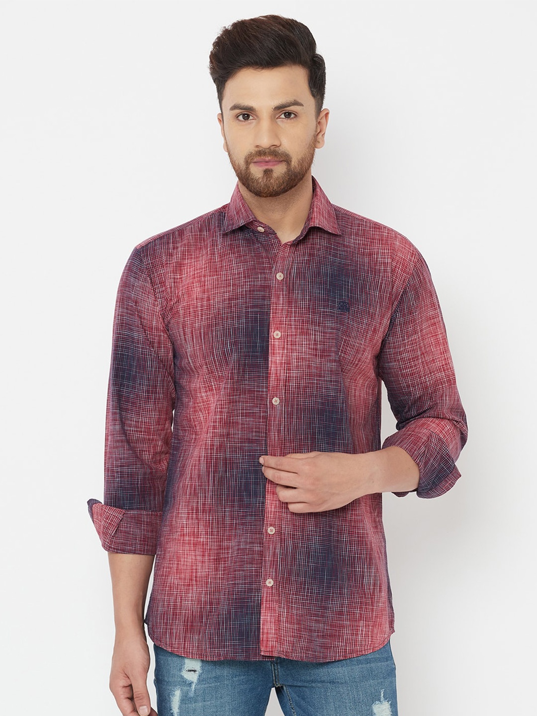 

JOLLY'S Men Maroon Straight Printed Casual Shirt