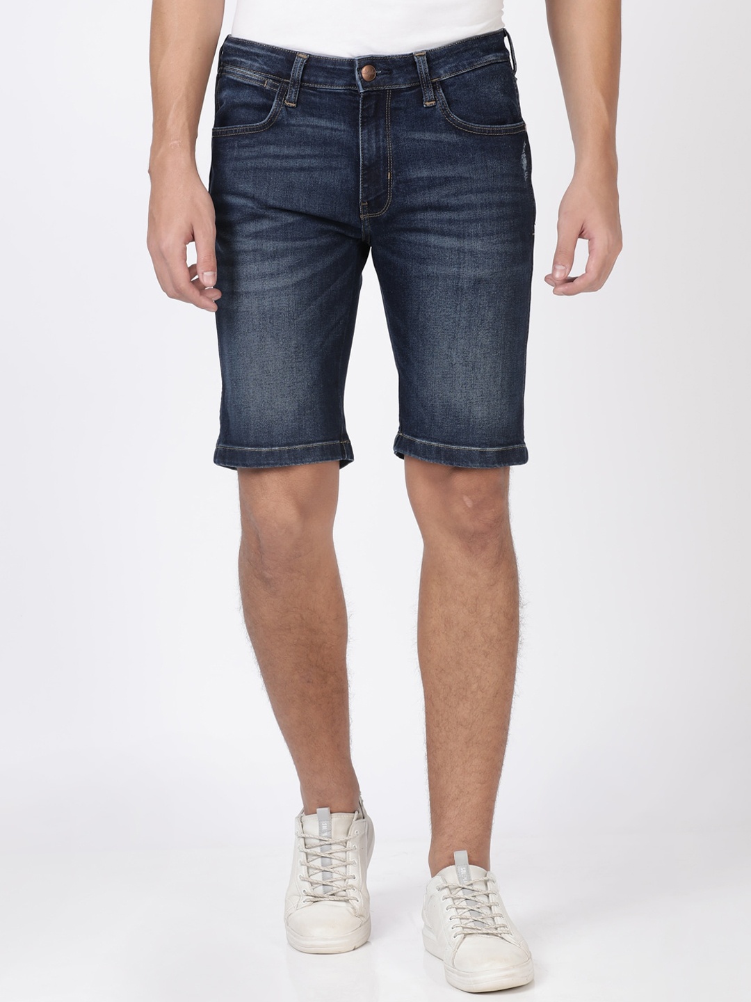 

Wrangler Men Blue Washed Denim Shorts
