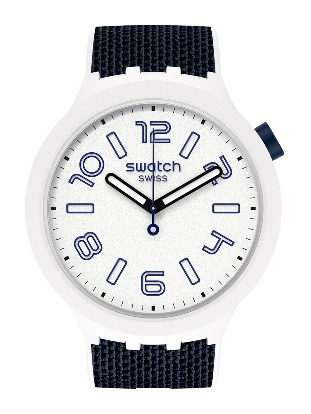 

Swatch Unisex White Dial & Blue Straps Analogue Watch