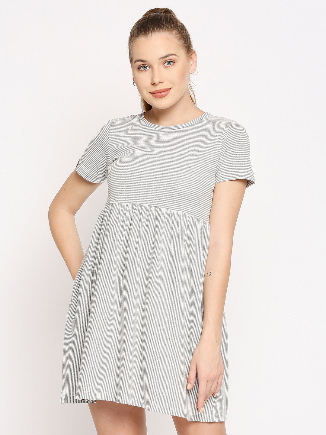 

Disrupt Grey Striped Dress