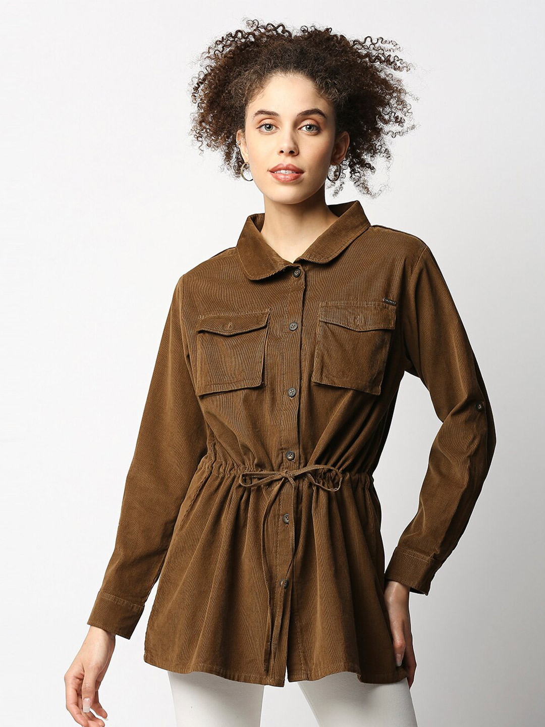 

Disrupt Women Brown Solid Shirt Jacket