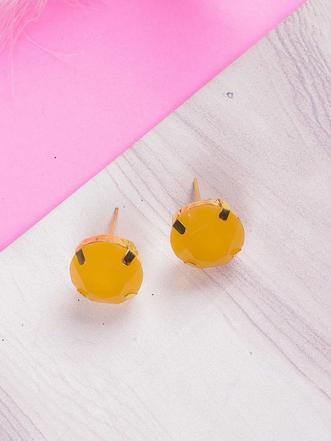 

DIVA WALK Gold-Plated Yellow Studs Earrings