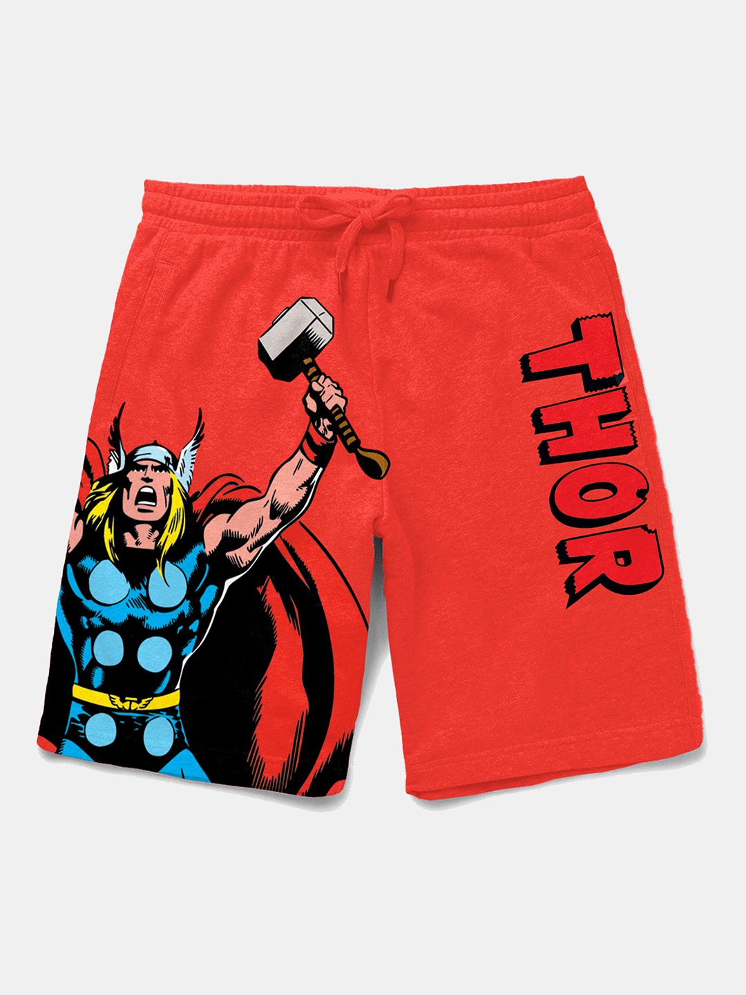

BONKIDS Boys Red Humour and Comic Printed Thor Shorts