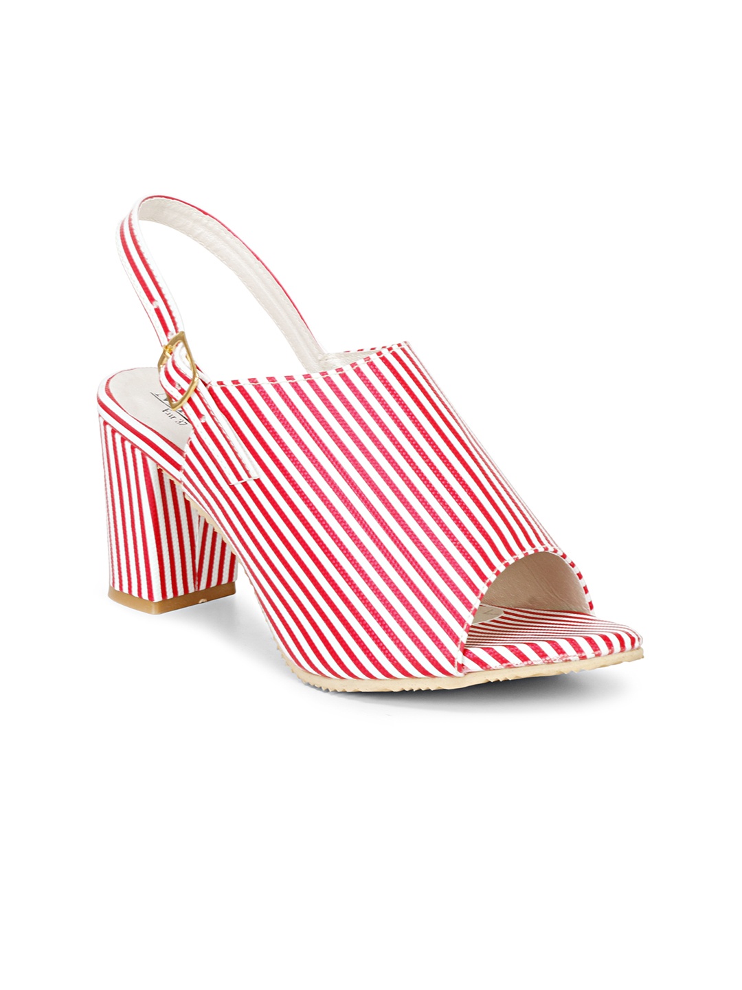 

Misto Women Red Striped Block Heels