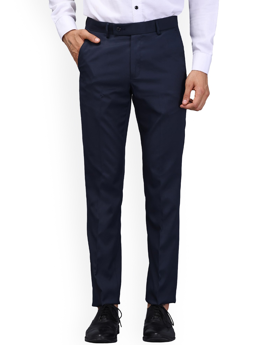 

Vandnam Fabrics Men Blue Smart Slim Fit Chinos Trousers