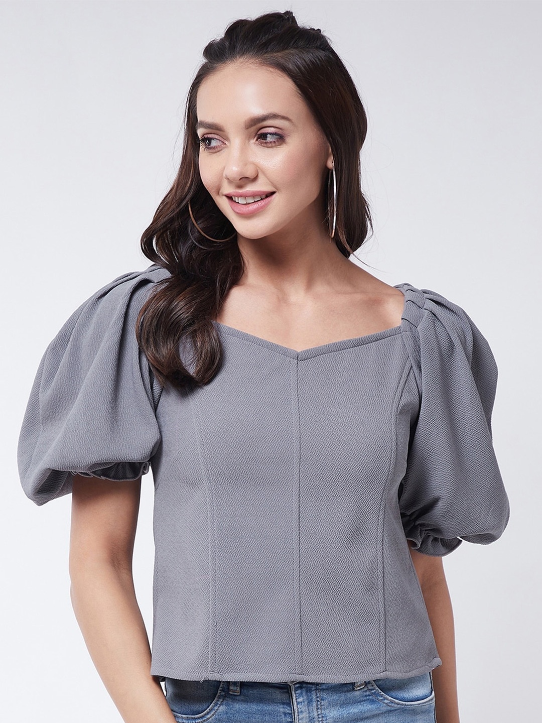 

Purple Feather Grey Solid Top