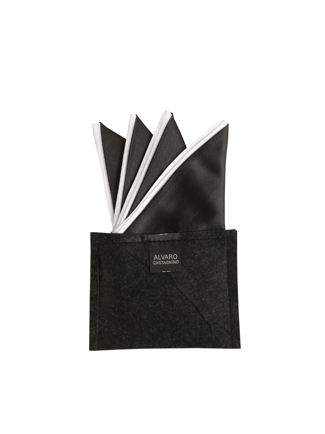 

Alvaro Castagnino Men Black Solid Pocket Squares