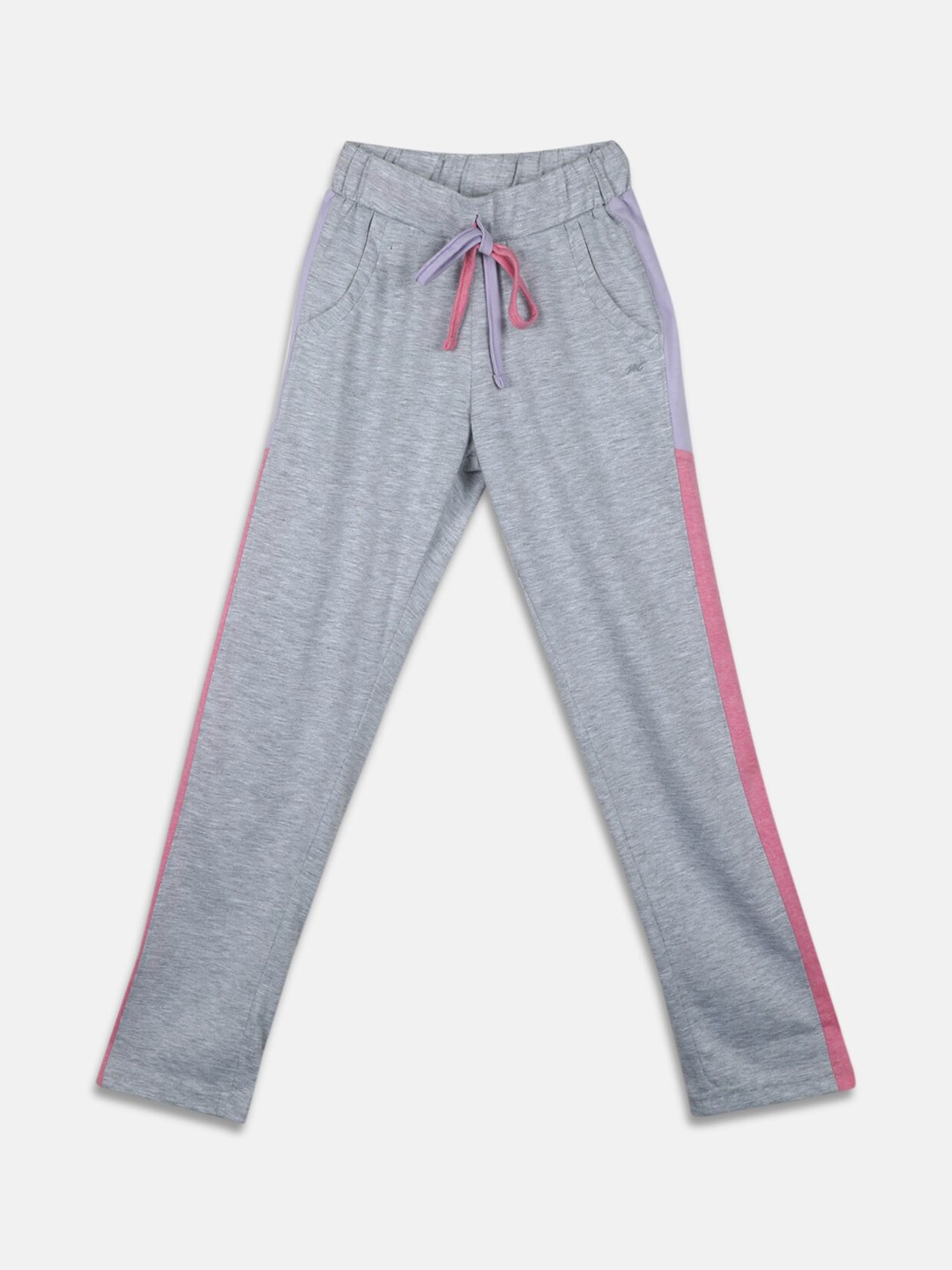 

Monte Carlo Girls Grey Melange Solid Cotton Track Pant