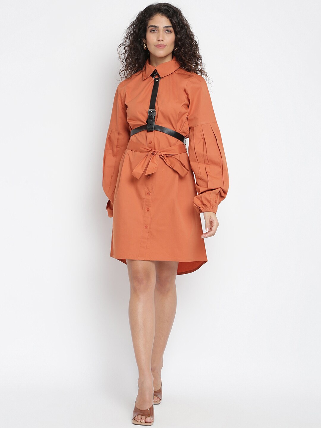 

OTORVA Rust Shirt Dress With Belt