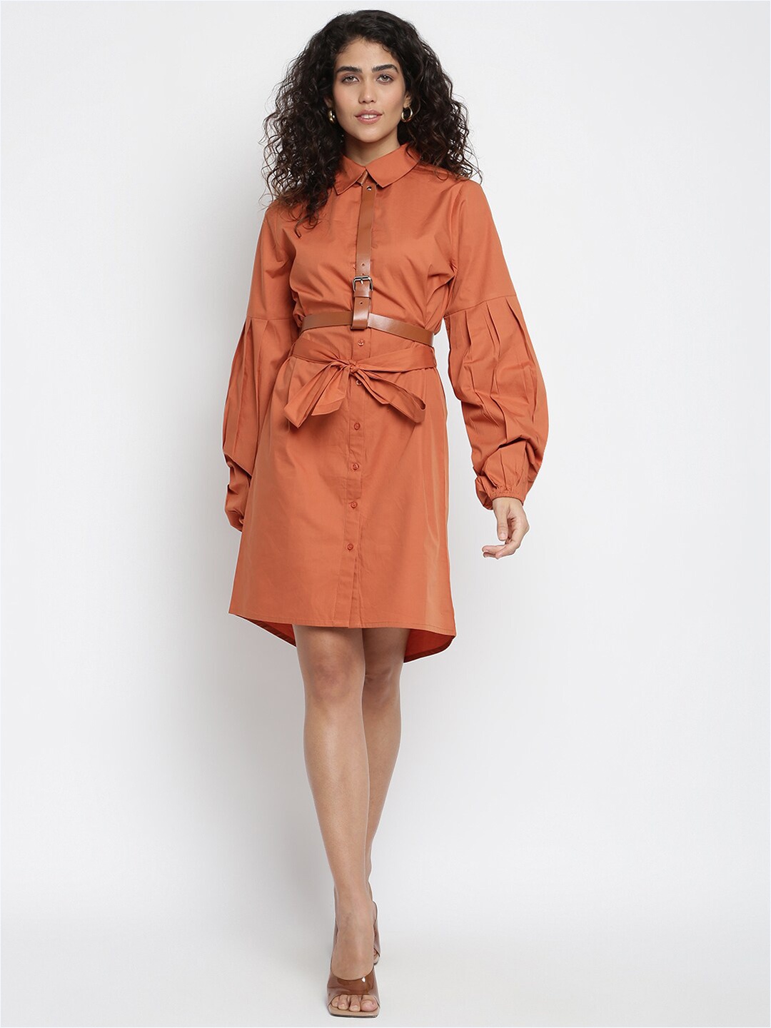 

OTORVA Rust Shirt Dress With Belt