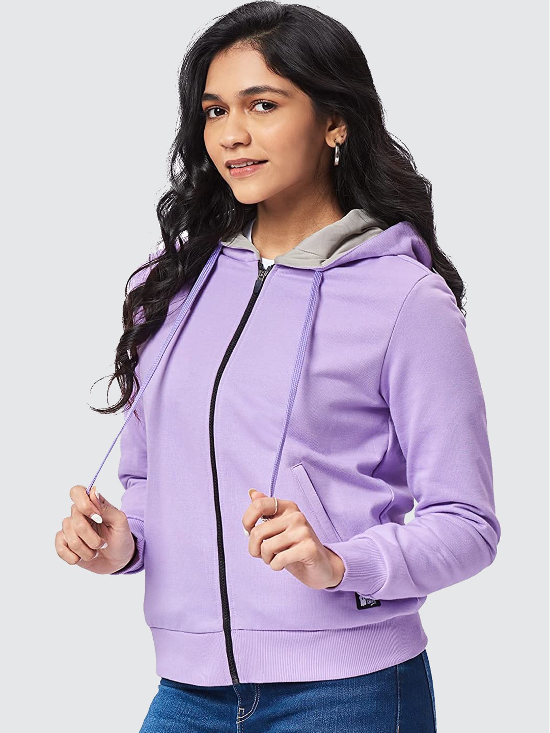 

The Souled Store Women Lavender Lightweight Pure Cotton Tailored Jacket